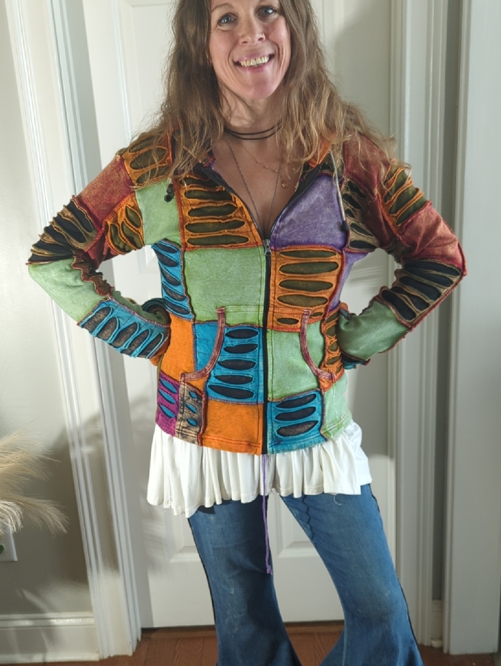 Colorblock Patchwork Utility Jacket — Multicolor